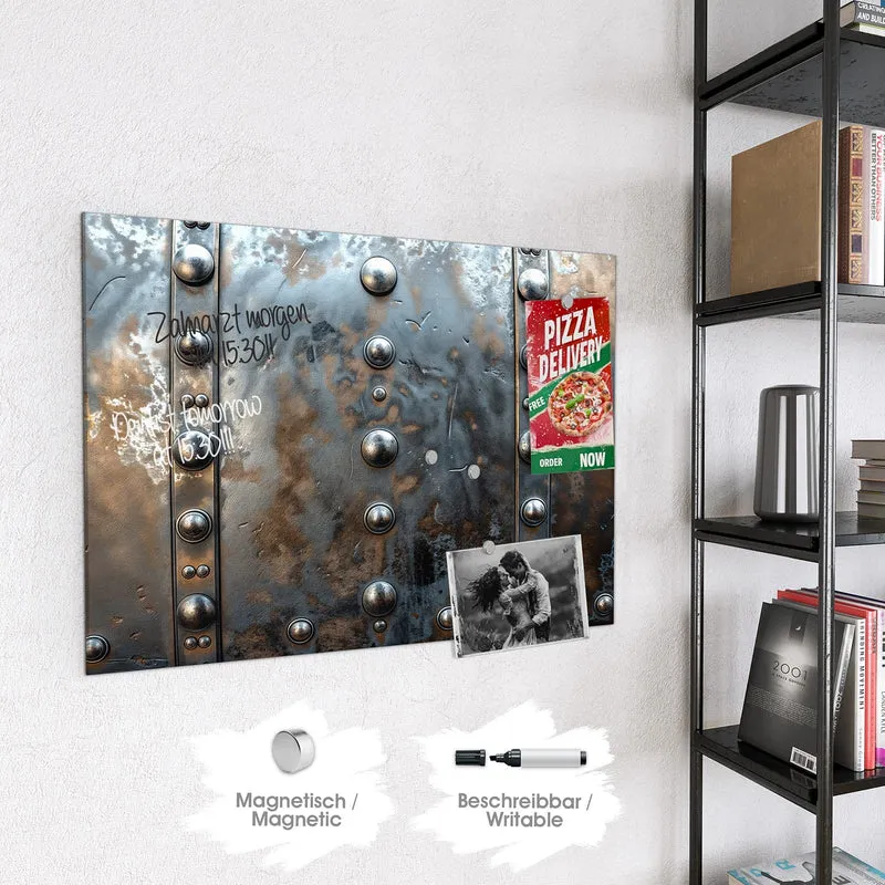 Magnettafel - Stahlplatte mit Nieten