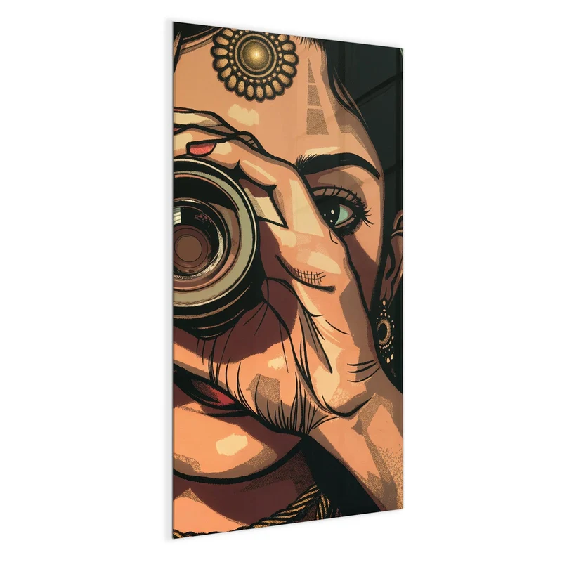 Magnettafel - Frau mit Kamera