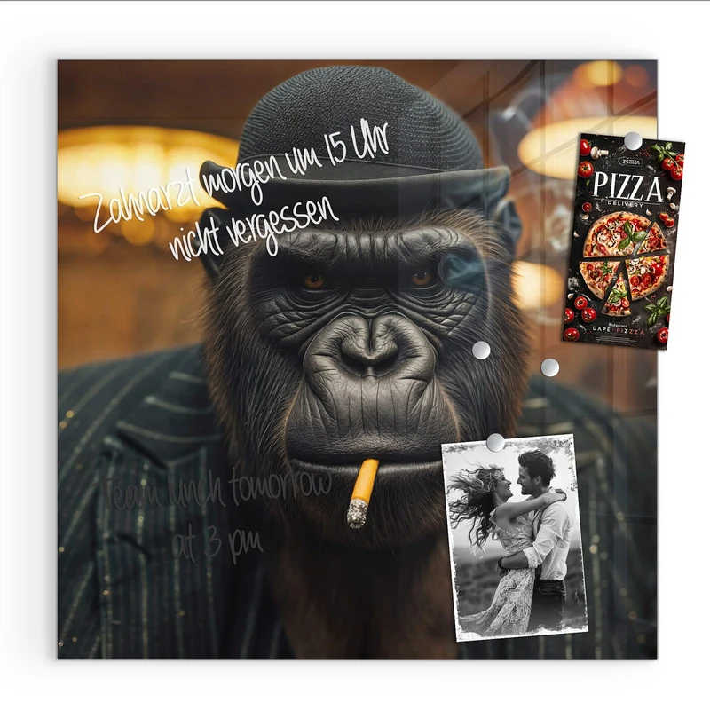 Magnettafel - Gorilla im Anzug