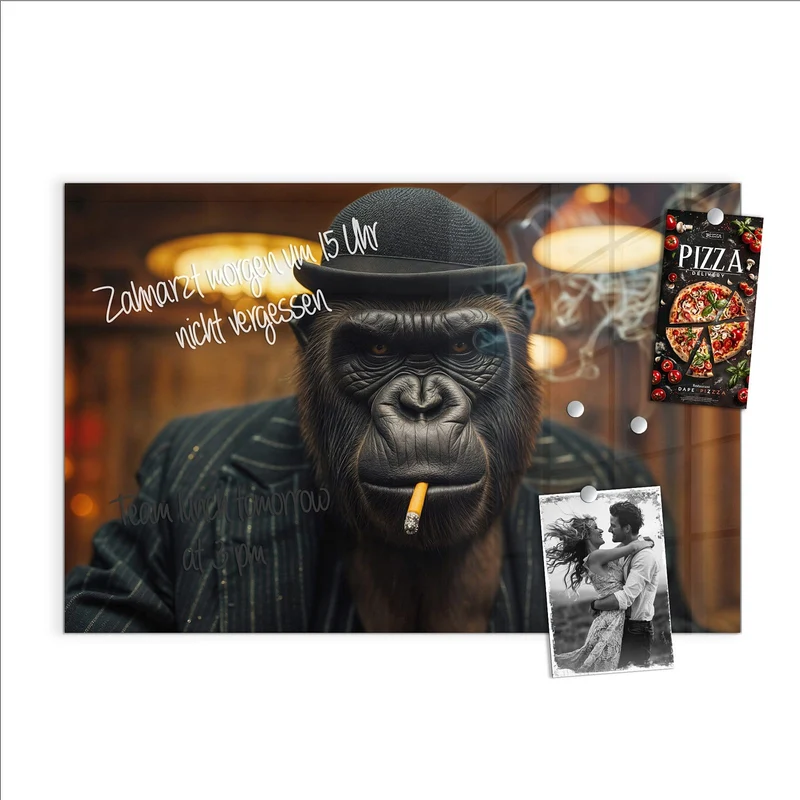 Magnettafel - Gorilla im Anzug