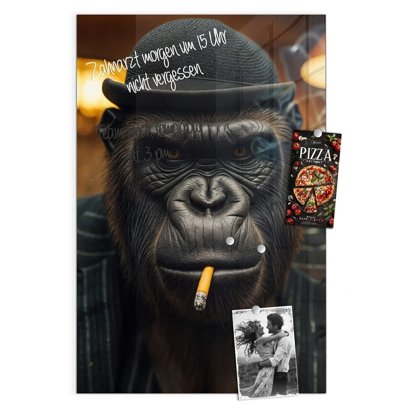Magnettafel - Gorilla im Anzug