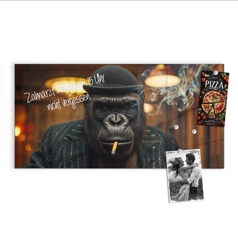 Magnettafel - Gorilla im Anzug