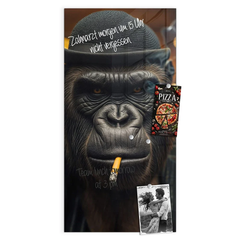 Magnettafel - Gorilla im Anzug