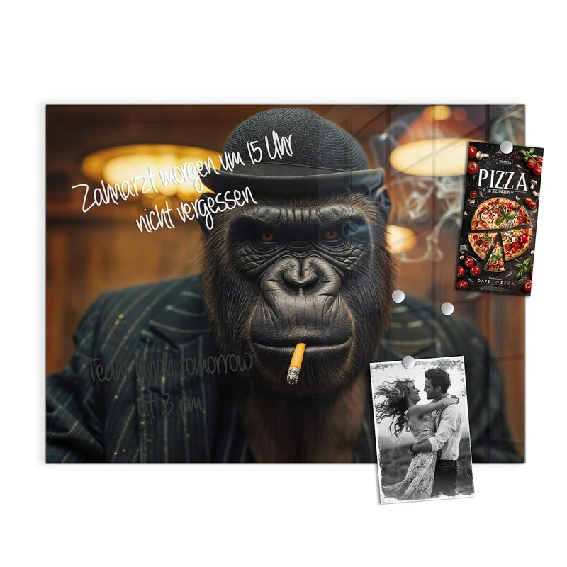 Magnettafel - Gorilla im Anzug