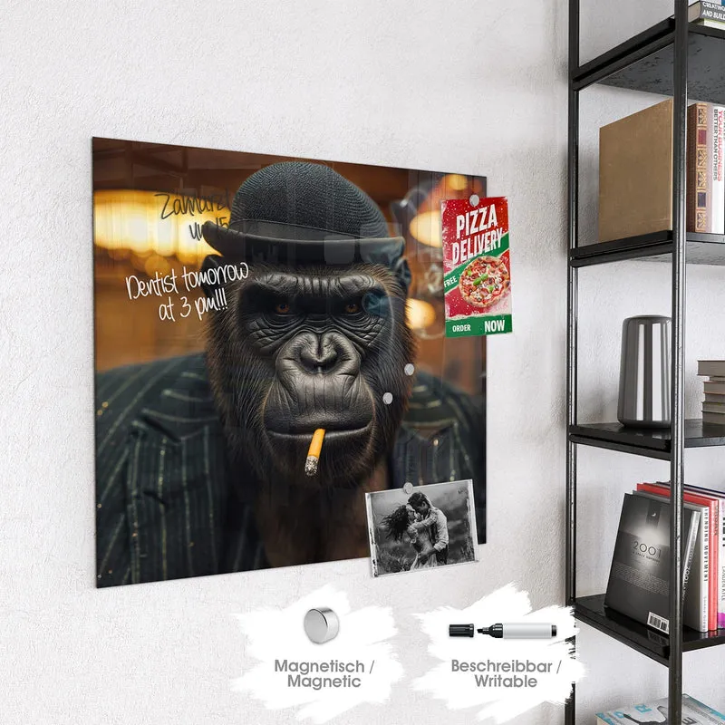 Magnettafel - Gorilla im Anzug