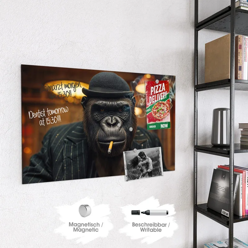 Magnettafel - Gorilla im Anzug