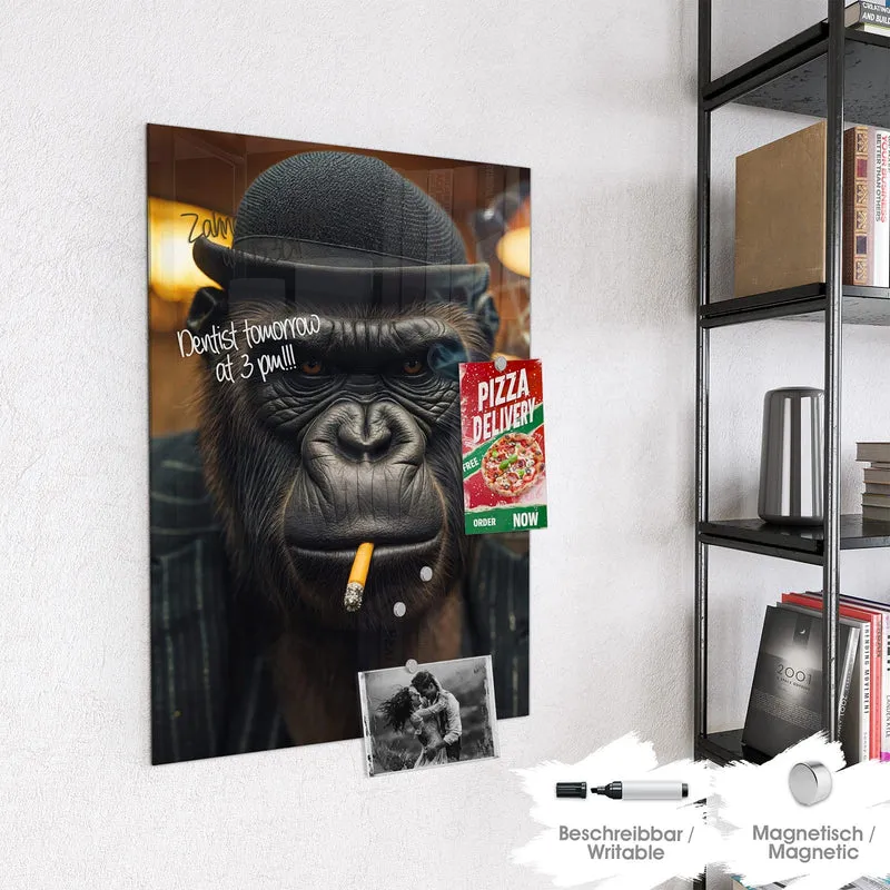 Magnettafel - Gorilla im Anzug