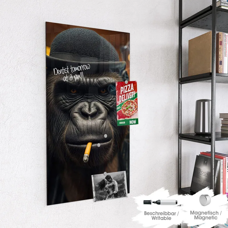 Magnettafel - Gorilla im Anzug