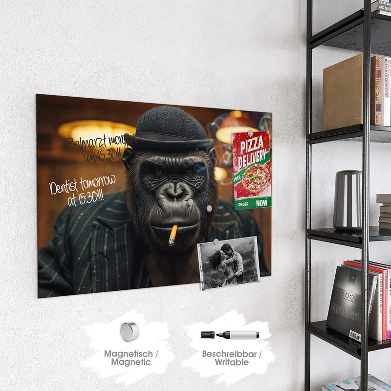 Magnettafel - Gorilla im Anzug