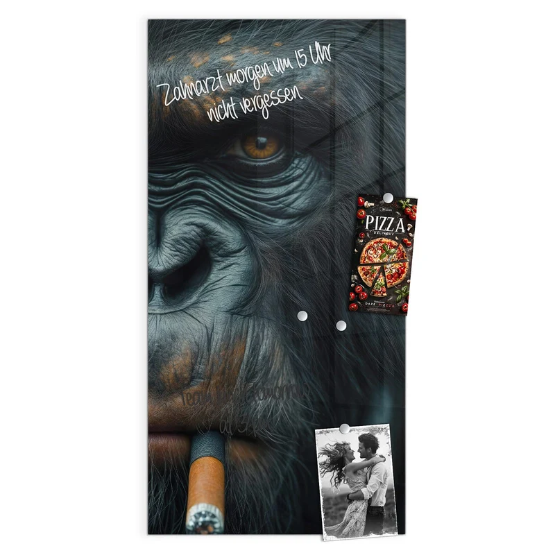 Magnettafel - Rauchender Affe