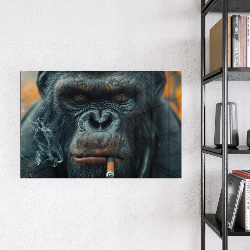 Magnettafel - Rauchender Affe