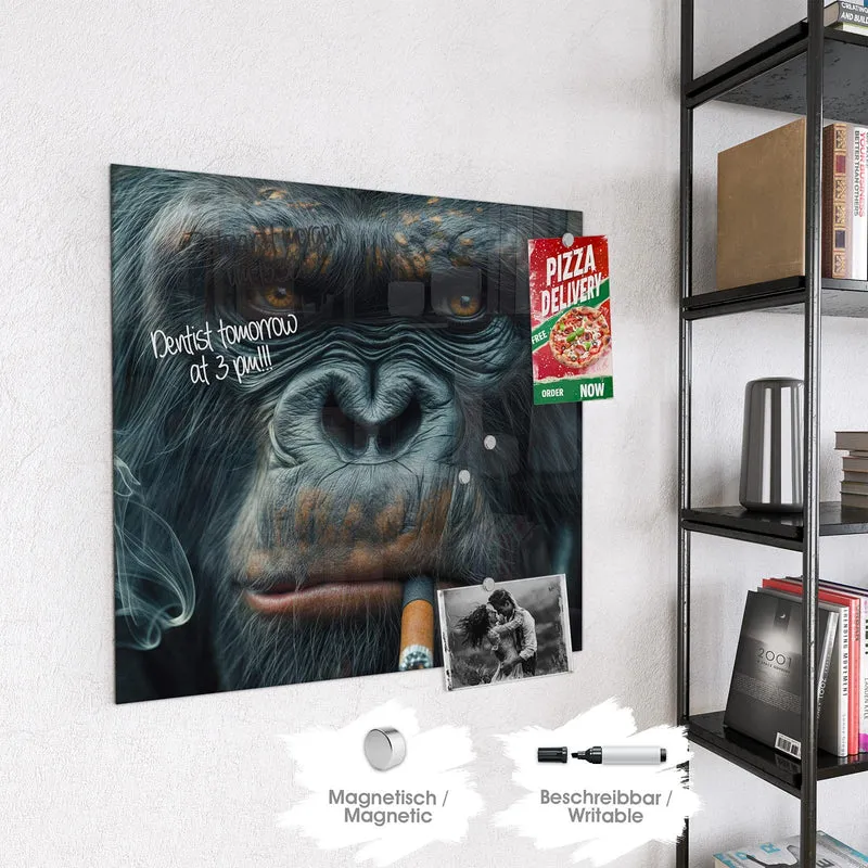 Magnettafel - Rauchender Affe