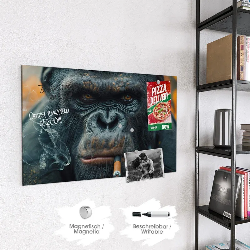Magnettafel - Rauchender Affe