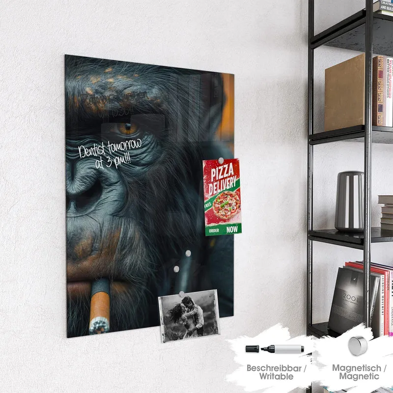 Magnettafel - Rauchender Affe