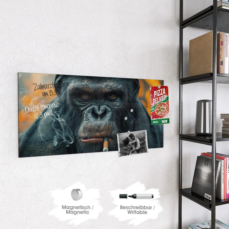 Magnettafel - Rauchender Affe