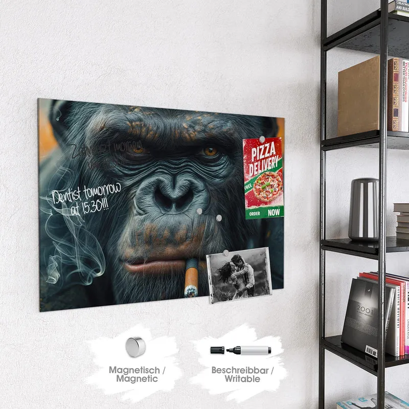 Magnettafel - Rauchender Affe