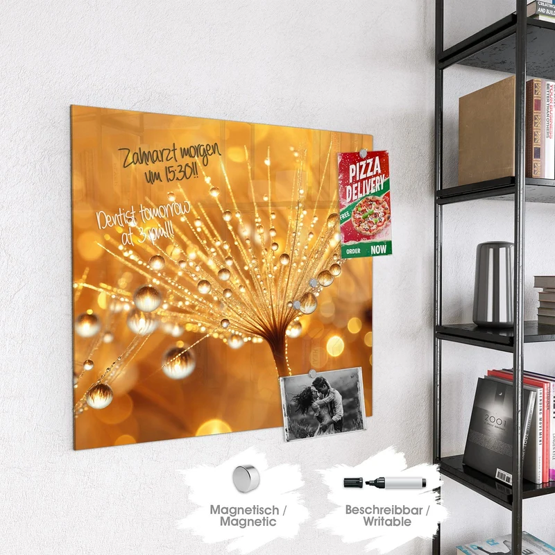 Magnettafel - Pusteblume voll Tau