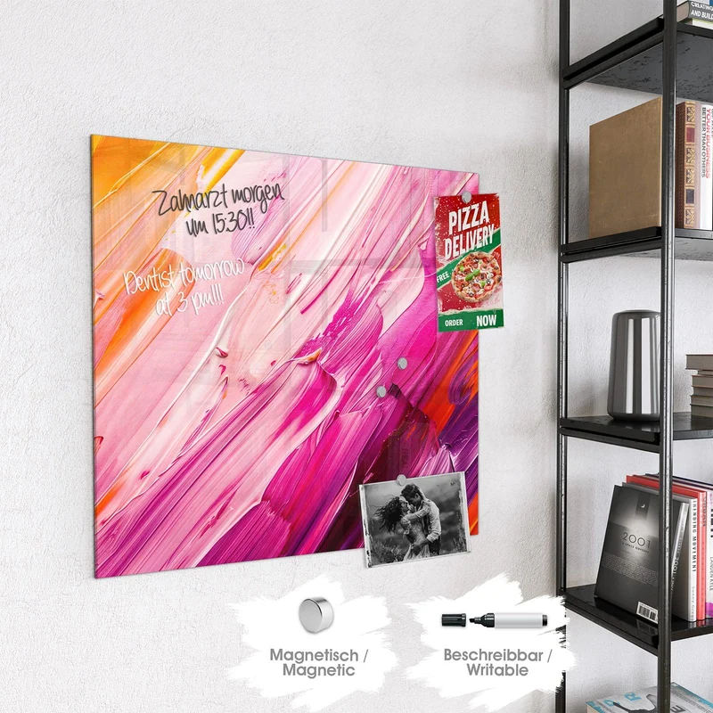 Magnettafel - Rosa Pinselstriche