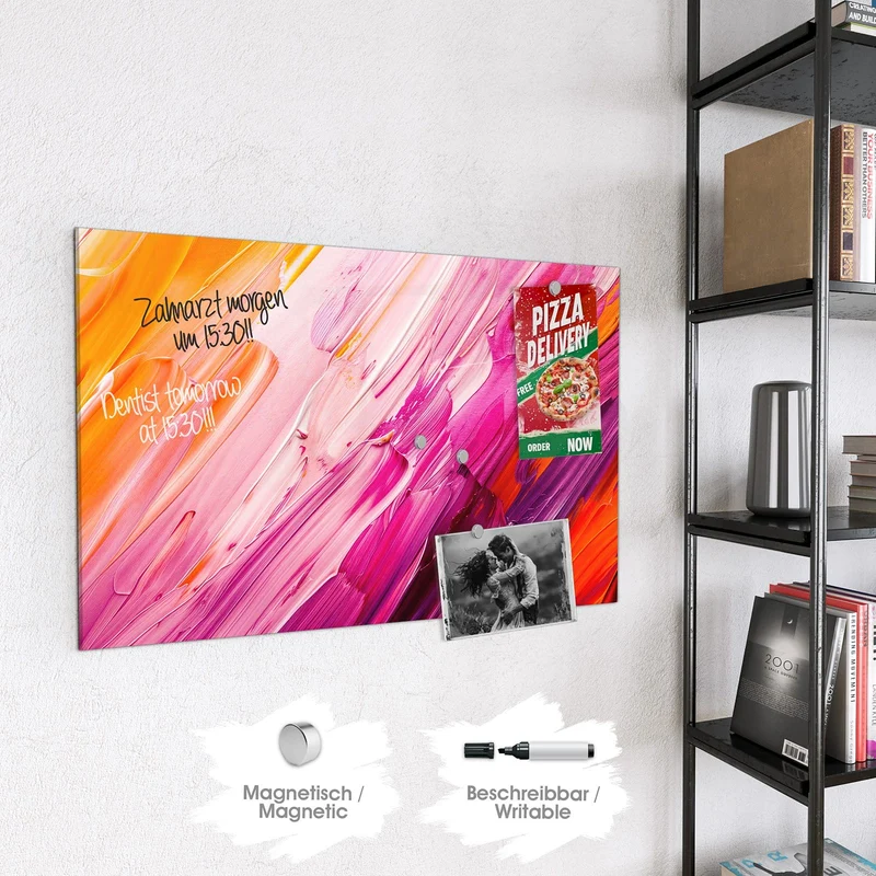 Magnettafel - Rosa Pinselstriche