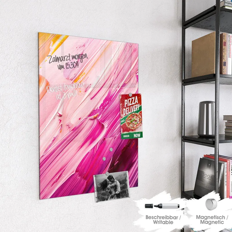 Magnettafel - Rosa Pinselstriche