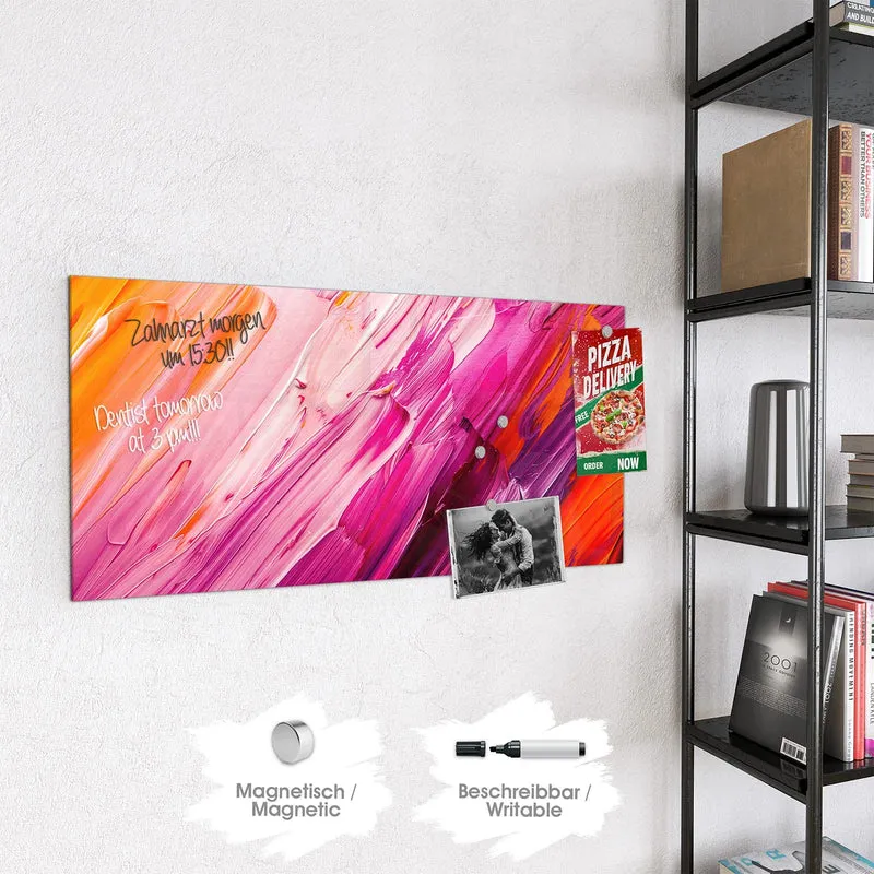Magnettafel - Rosa Pinselstriche