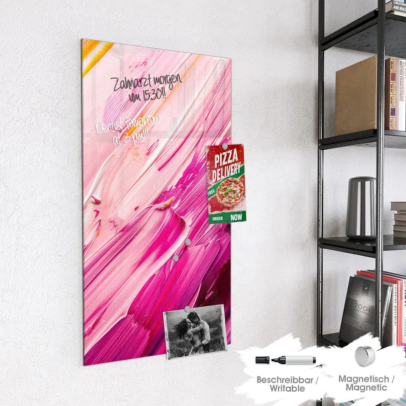 Magnettafel - Rosa Pinselstriche