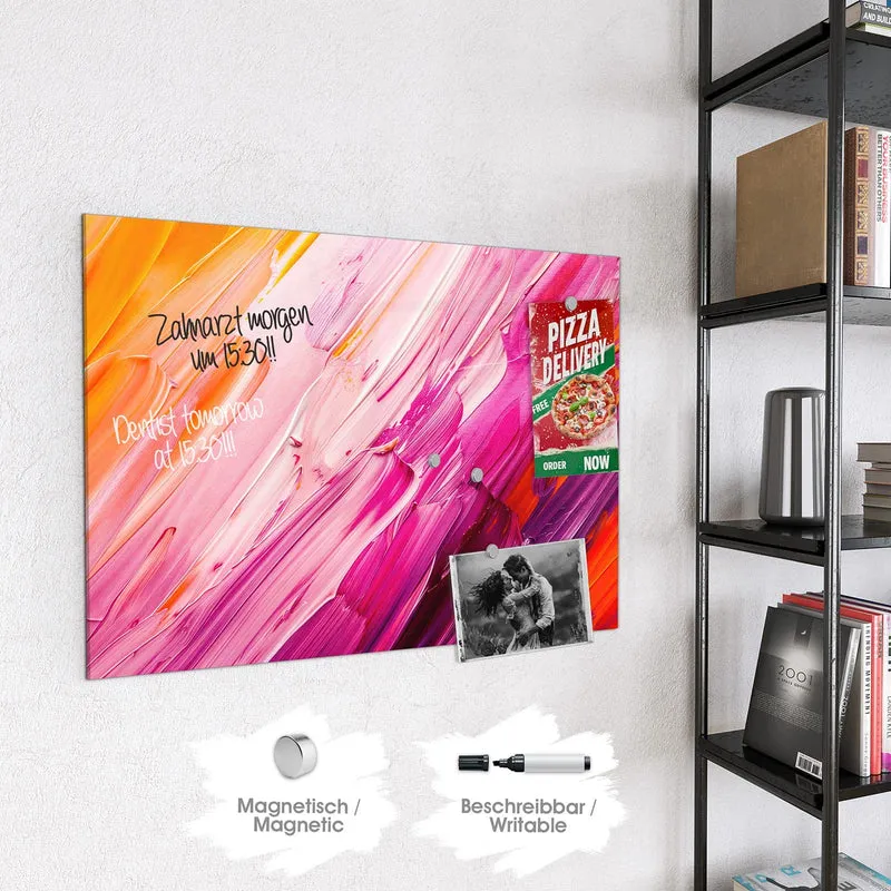 Magnettafel - Rosa Pinselstriche