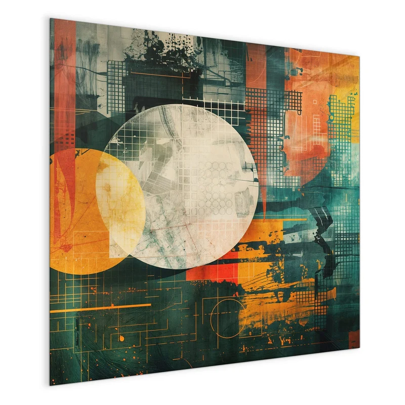 Magnettafel - Retro-Kreise in Orange