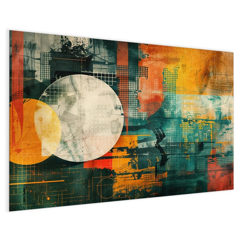 Magnettafel - Retro-Kreise in Orange