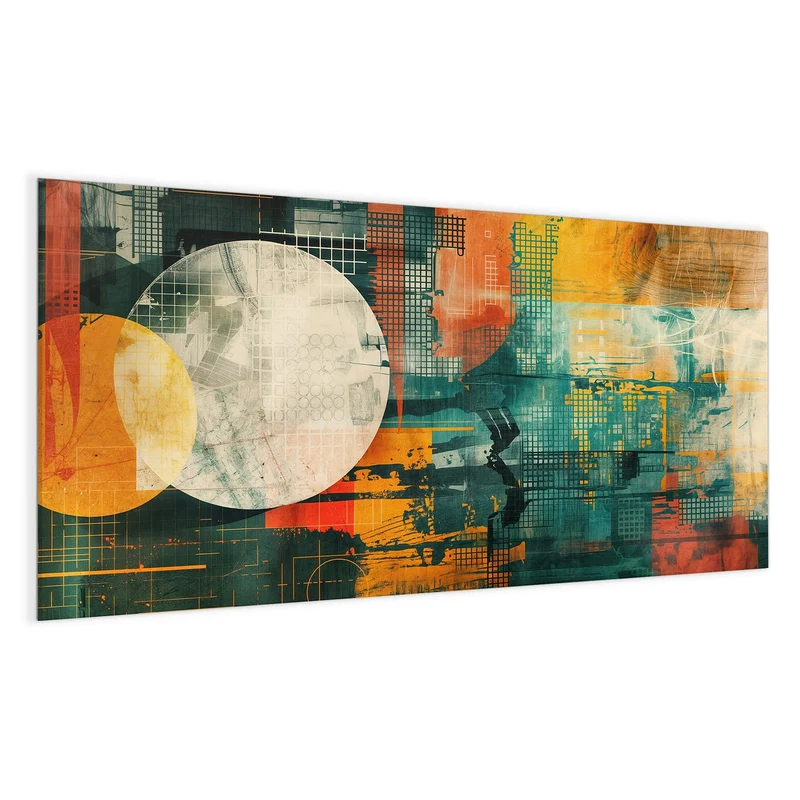 Magnettafel - Retro-Kreise in Orange