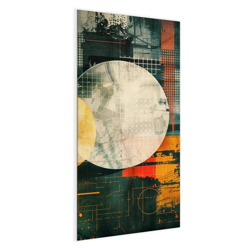 Magnettafel - Retro-Kreise in Orange