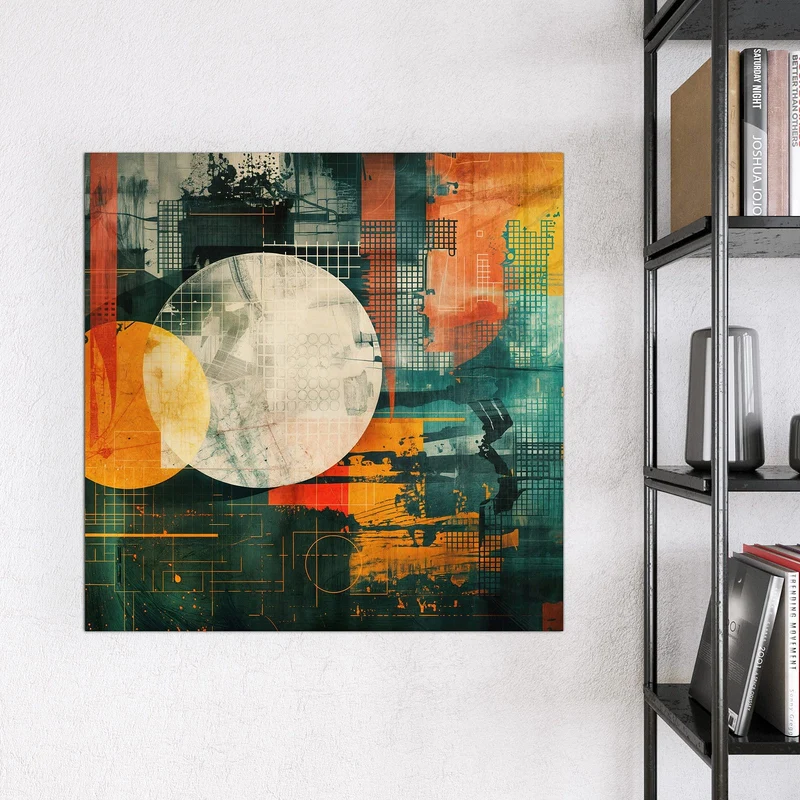 Magnettafel - Retro-Kreise in Orange