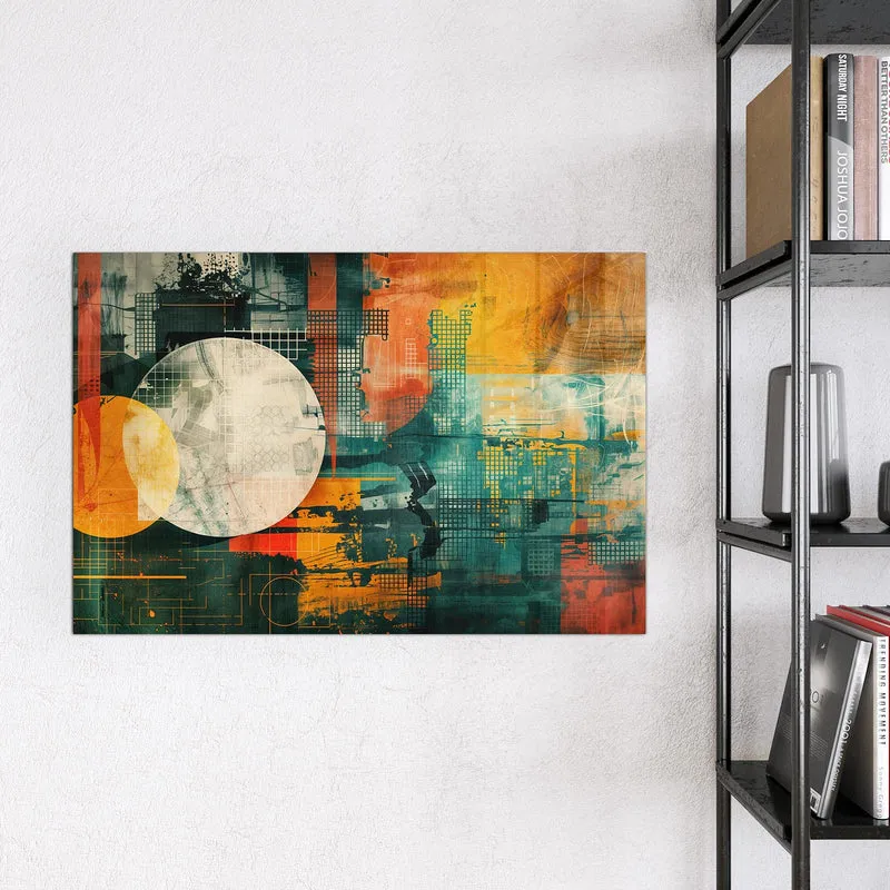 Magnettafel - Retro-Kreise in Orange