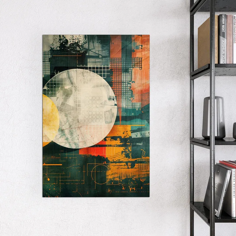 Magnettafel - Retro-Kreise in Orange