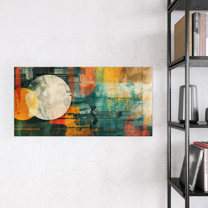 Magnettafel - Retro-Kreise in Orange