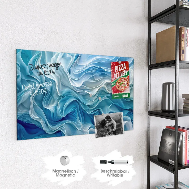 Magnettafel - Wellen in Blau