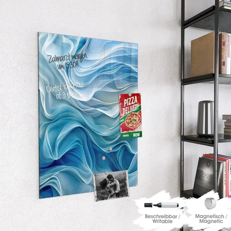 Magnettafel - Wellen in Blau