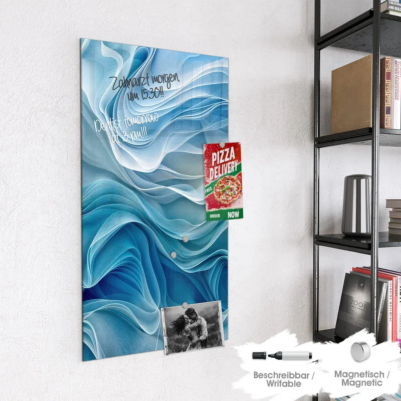 Magnettafel - Wellen in Blau