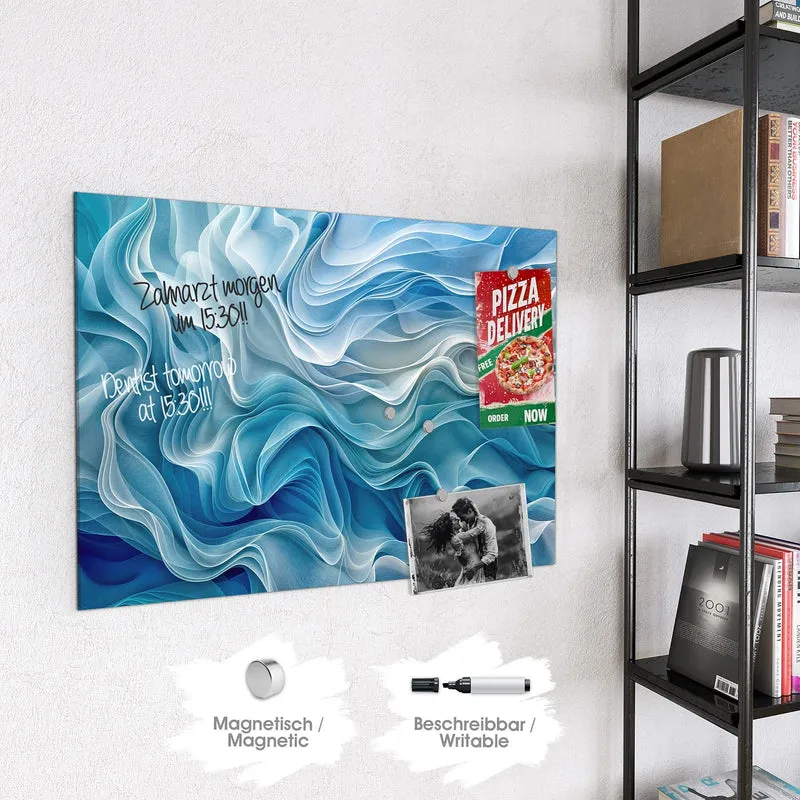 Magnettafel - Wellen in Blau