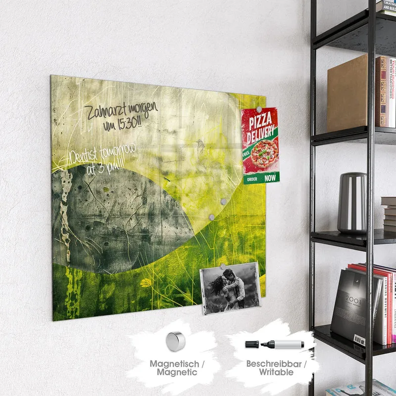 Magnettafel - Gelbgrüne Formen