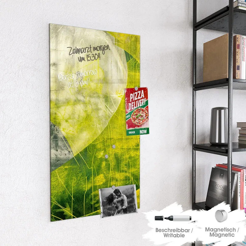 Magnettafel - Gelbgrüne Formen