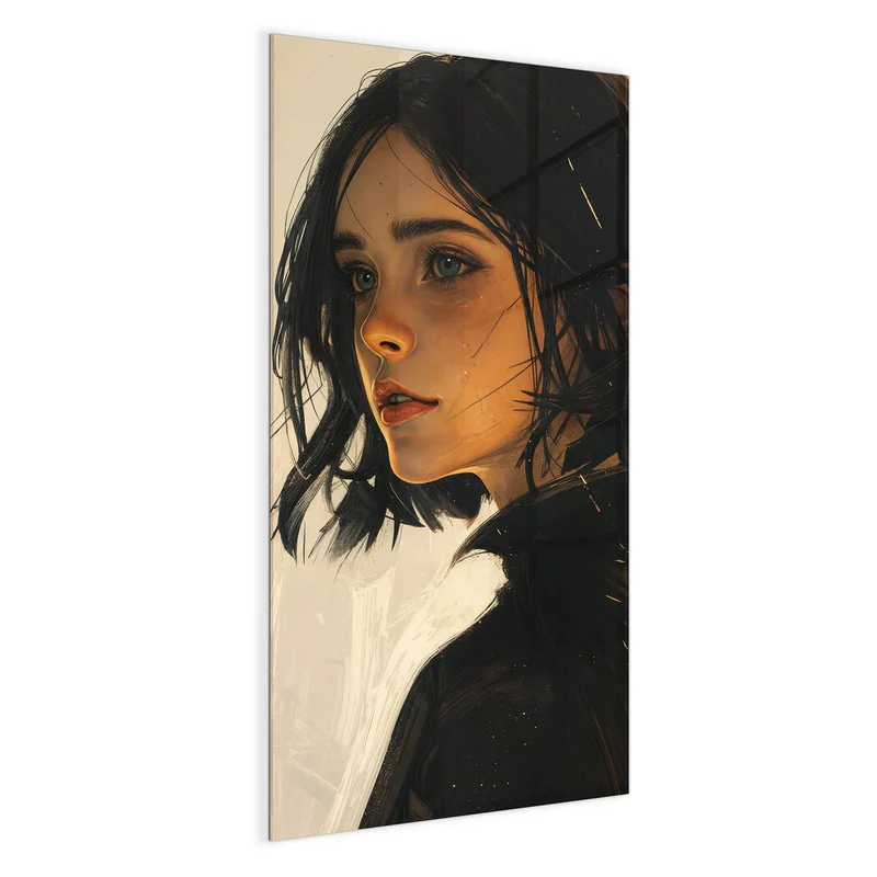 Magnettafel - Frau mit dunklem Bob