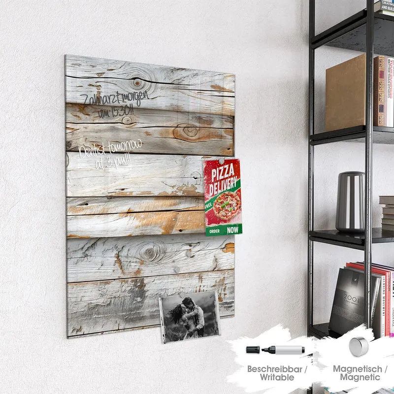 Magnettafel - Gekalktes Altholz