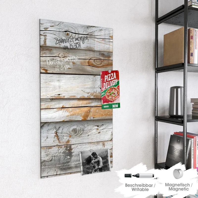Magnettafel - Gekalktes Altholz