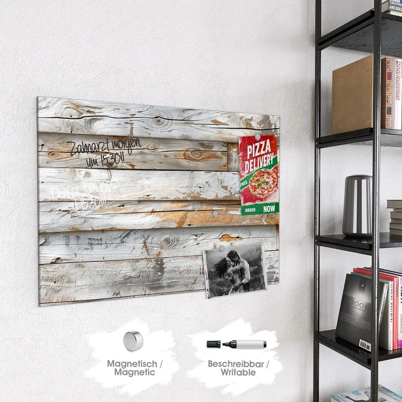 Magnettafel - Gekalktes Altholz