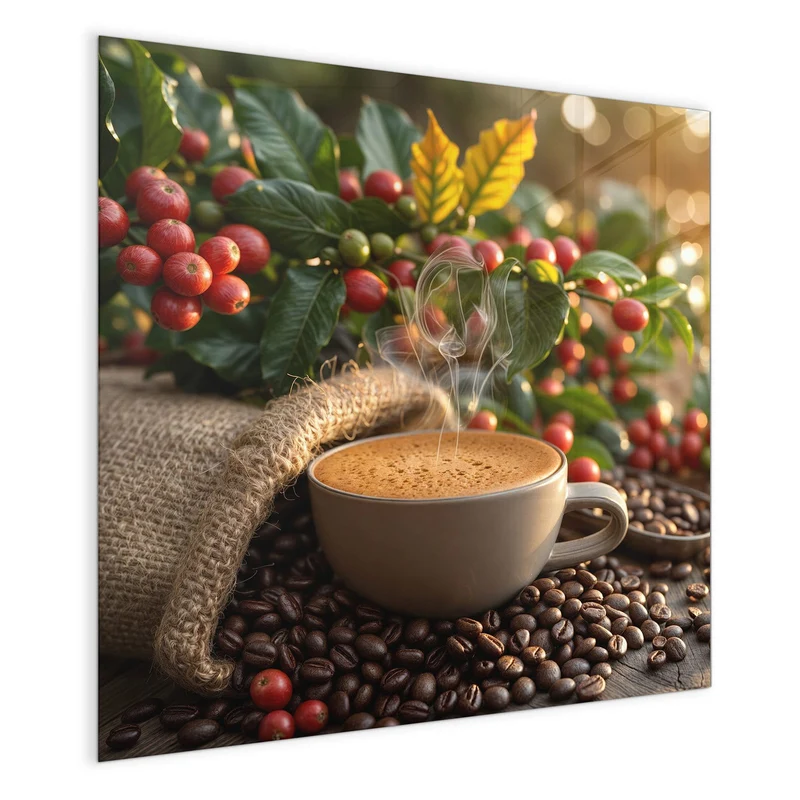 Magnettafel - Tasse mit Kaffeekirschen