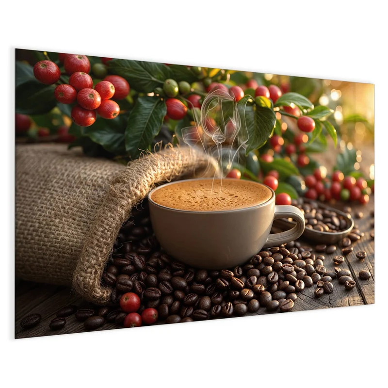 Magnettafel - Tasse mit Kaffeekirschen