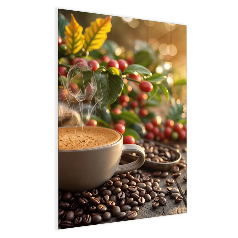 Magnettafel - Tasse mit Kaffeekirschen