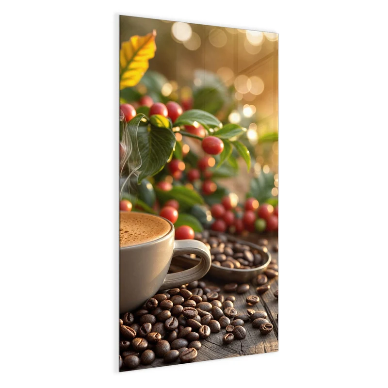 Magnettafel - Tasse mit Kaffeekirschen