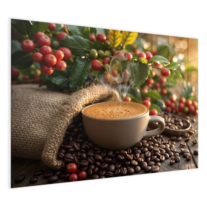 Magnettafel - Tasse mit Kaffeekirschen